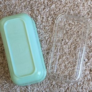 Fire King Jadeite Green Baking Dish with Clear Lid